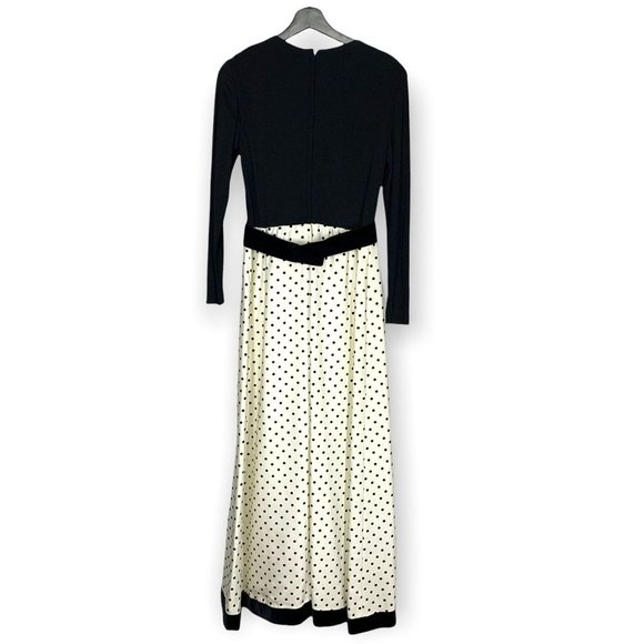 Vintage 60s Polka Dot Long Sleeve Hostess Dress Medium - Picture 2 of 10